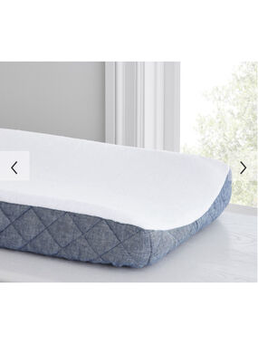 Pottery Barn Kids European Linen Terry Changing Pad Cover Indigo Blue NWT